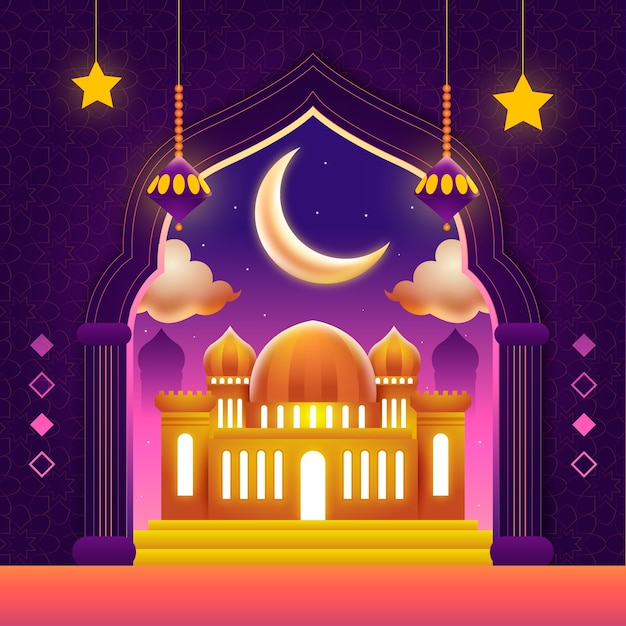 Gradient ramadan illustration