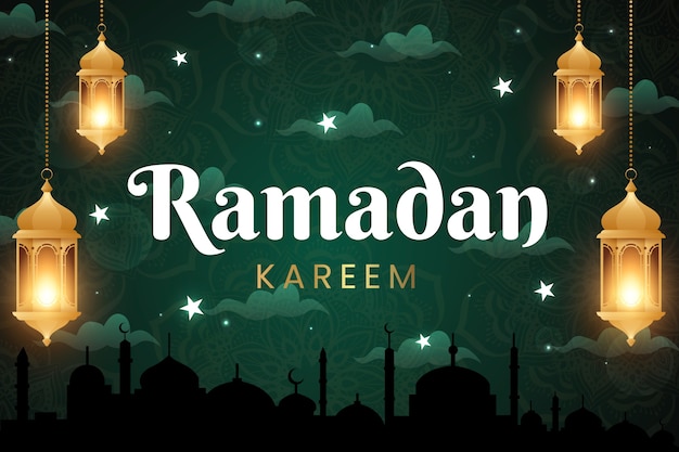 Gradiënt ramadan kareem achtergrond