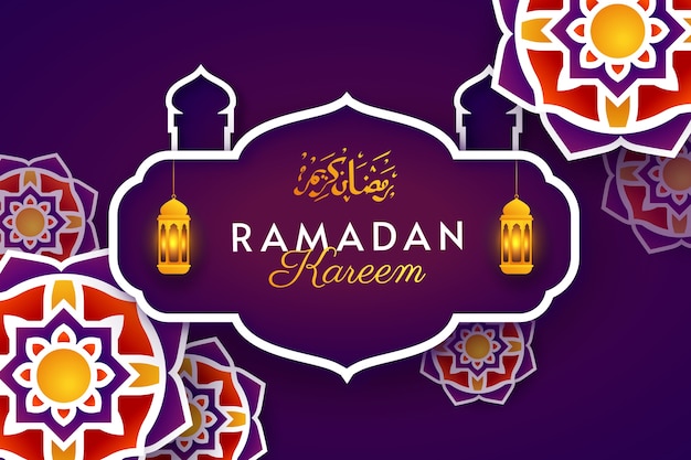 Vector gradient ramadan kareem background