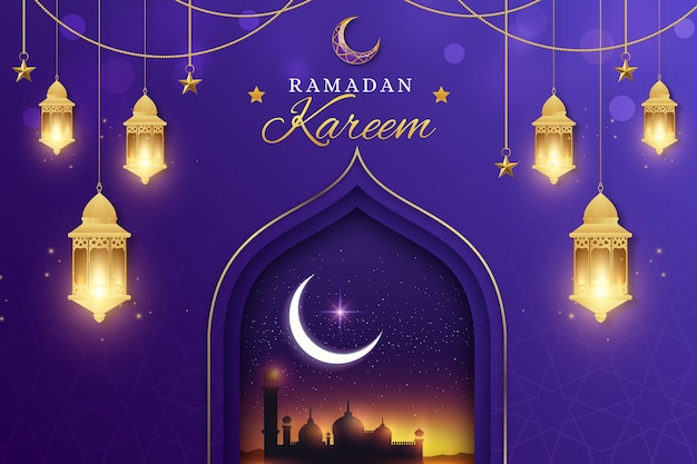 Vector gradient ramadan kareem background