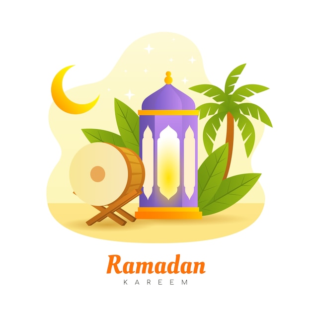 Vector gradiënt ramadan kareem illustratie