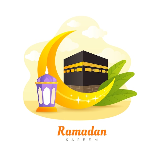 Vector gradient ramadan kareem illustration