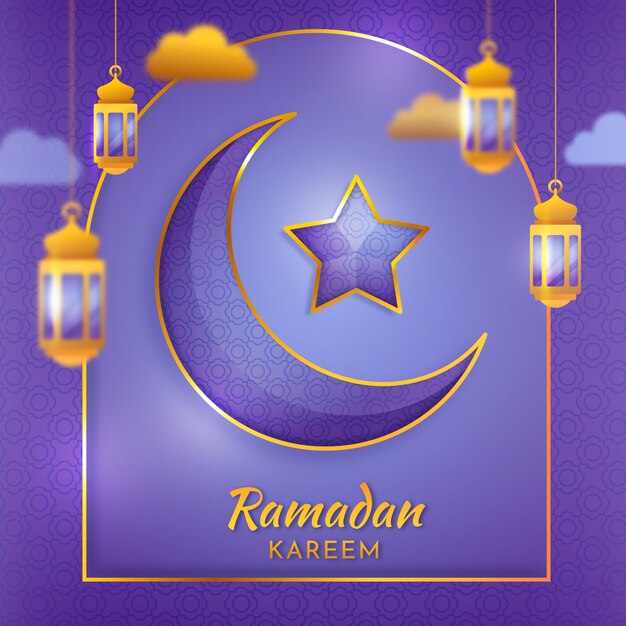 Vector gradient ramadan kareem illustration