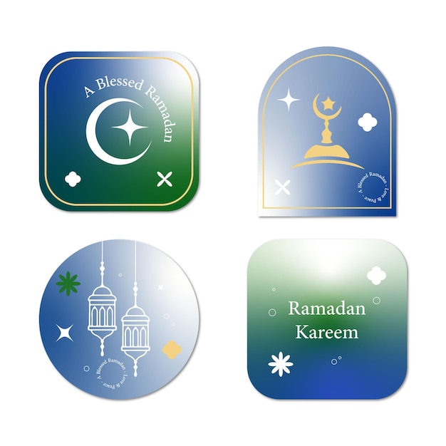 Vector gradiënt ramadan labels collectie