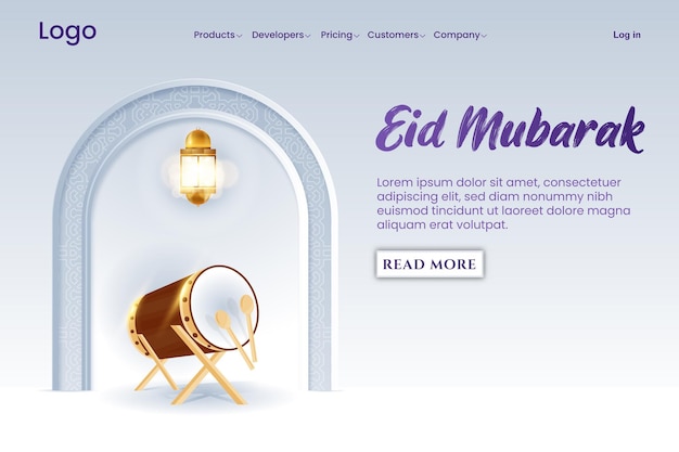 Gradient ramadan landing page template