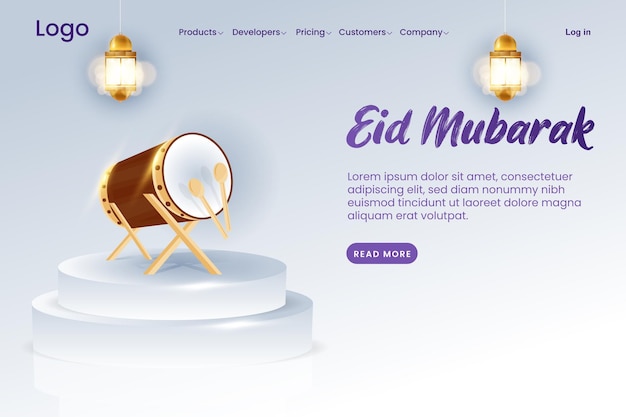 Gradient ramadan landing page template
