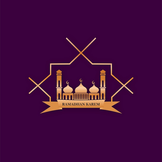 Gradient ramadan logo template