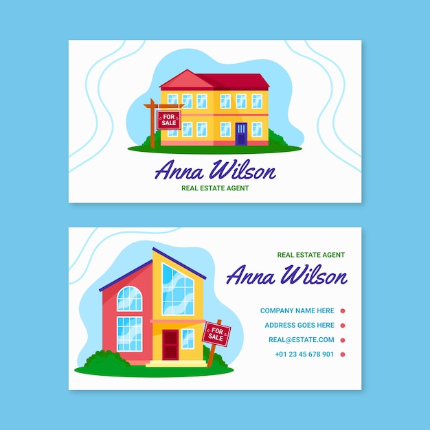 Gradient real estate business card template