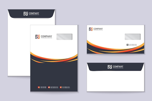 Gradient real estate envelope template set