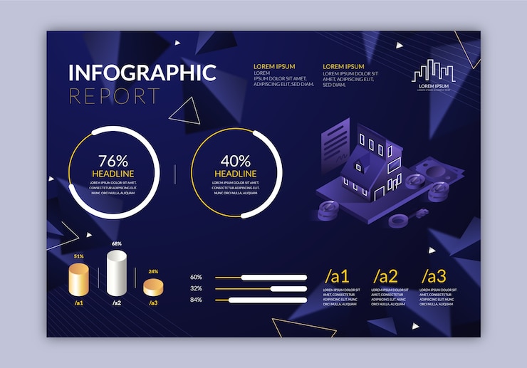 Вектор градиентная инфографика недвижимости