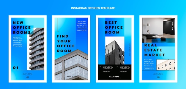 Vector gradient real estate instagram stories