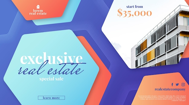 Gradient real estate sale banner