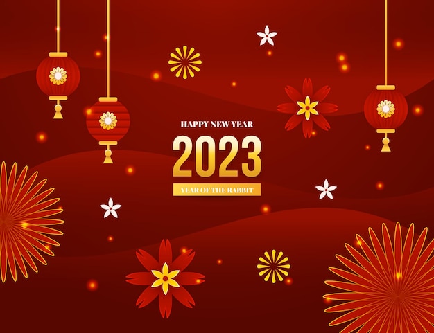 Gradient red Chinese new year background