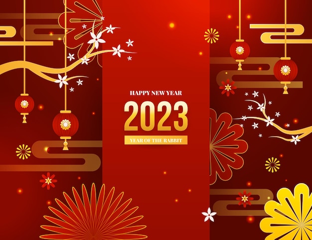 Vector gradient red chinese new year background