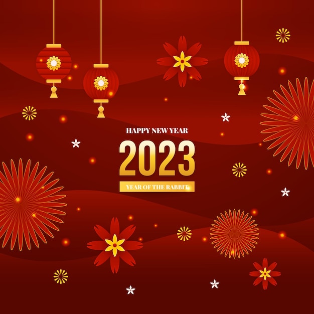 Vector gradient red chinese new year background