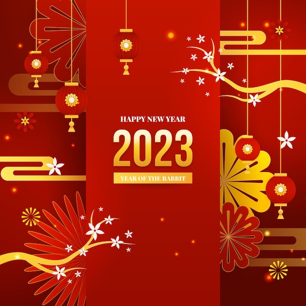 Vector gradient red chinese new year background