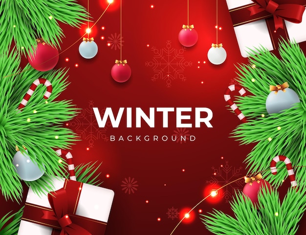 Gradient red christmas background