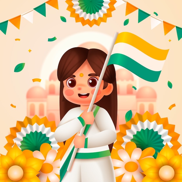 Vector gradient republic day illustration