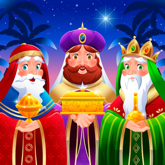 Вектор Иллюстрация gradient reyes magos