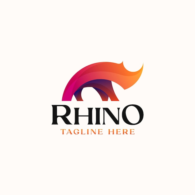 그라데이션 Rhino 로고 템플릿 로고 절연