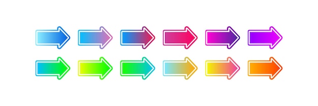 Gradient right arrow button Vector illustration desing