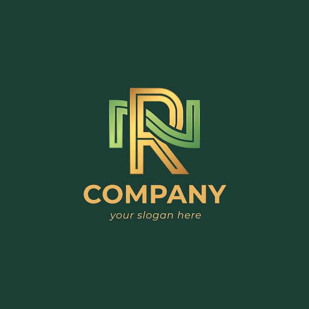 Vector gradient rn logo template