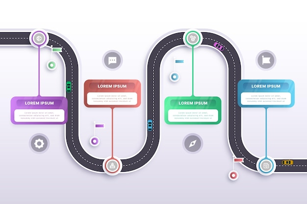 Vector gradient roadmap infographic template