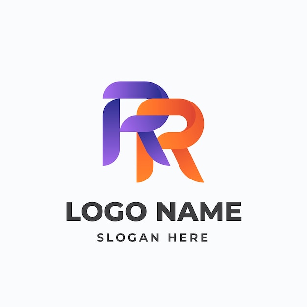 Vector gradient rr logo template