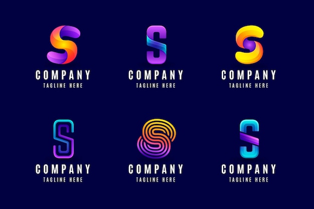 Vector gradient s logo template collection