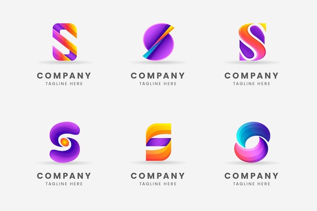 gradient s logo template collection