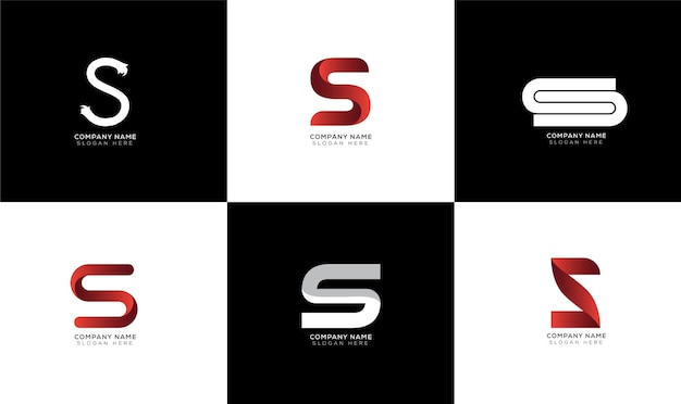 Коллекция текстовых логотипов Gradient S