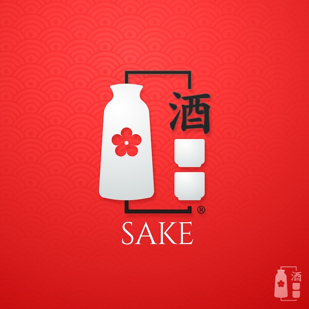 Vector gradient sake logo design