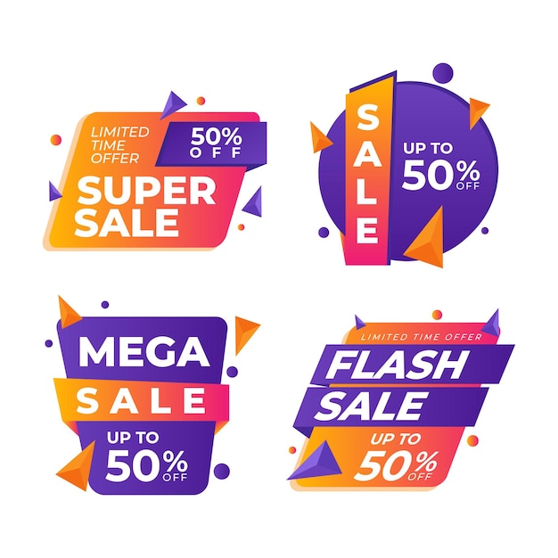 Gradient sale badge collection