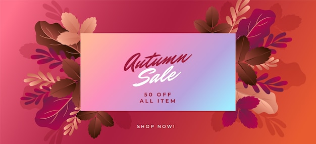 Vector gradient sale banner template for autumn celebration