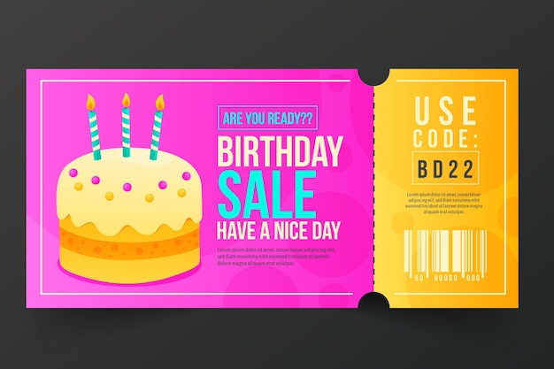 Gradient sale coupon design template