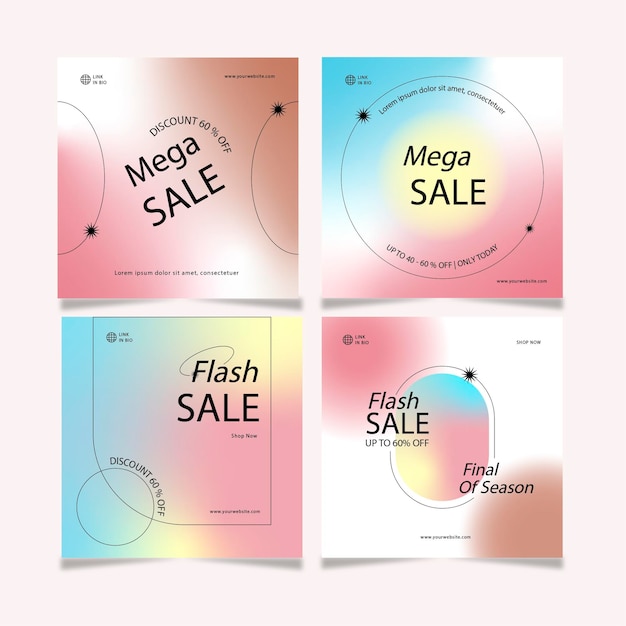 GRADIENT SALE INSTAGRAM POST COLLECTION_Freepik (그레이디언트 세일 인스타그램 포스트 컬렉션)