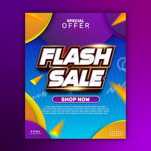 Gradient sale poster template 02