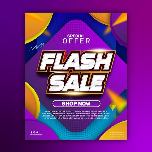 Vector gradient sale poster template 04