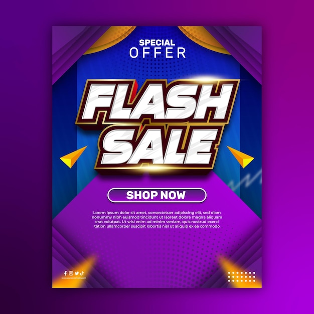 Gradient sale poster template 08
