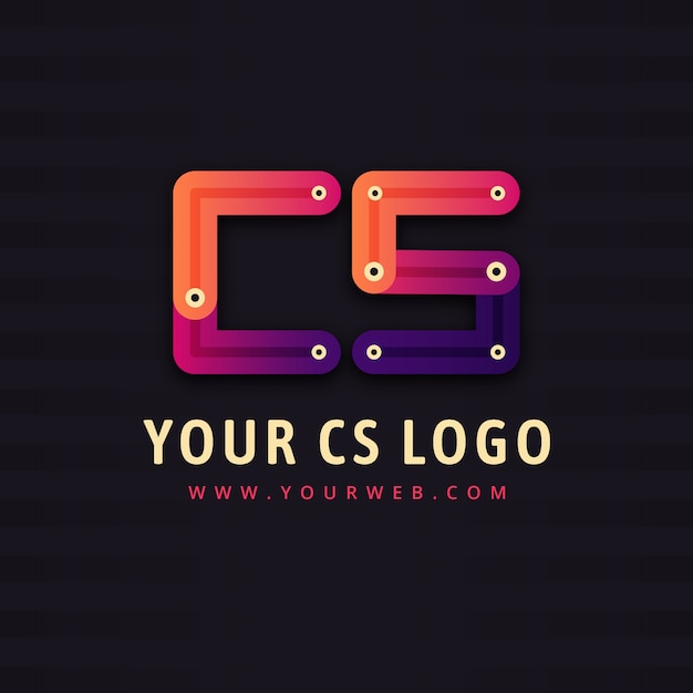 Градиентный шаблон логотипа sc или cs