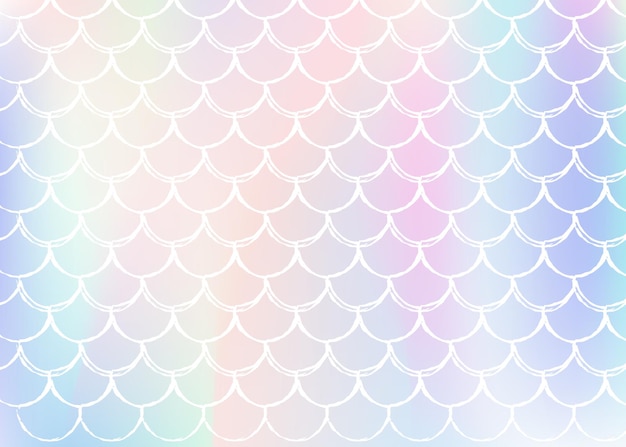 Gradient scale background with holographic mermaid. bright color transitions