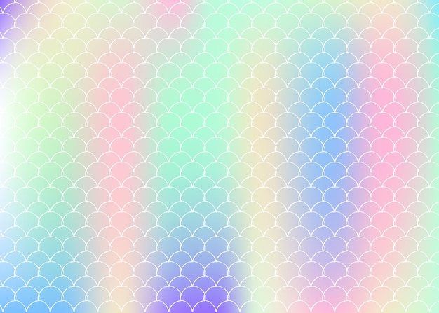 Gradient scale background with holographic mermaid