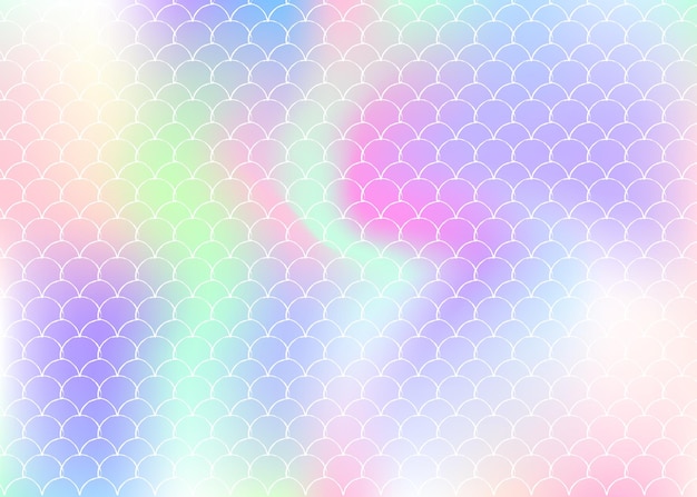 Gradient scale background with holographic mermaid