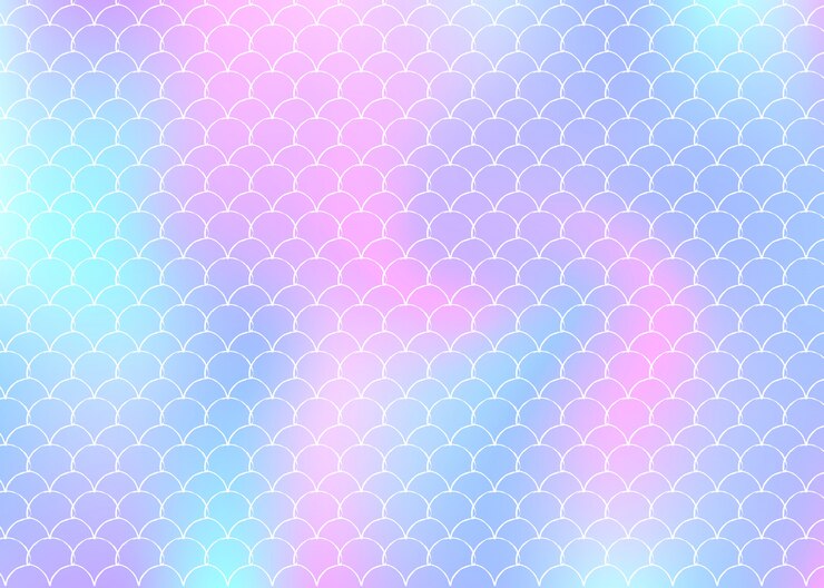 Gradient schaal achtergrond met holografische zeemeermin.