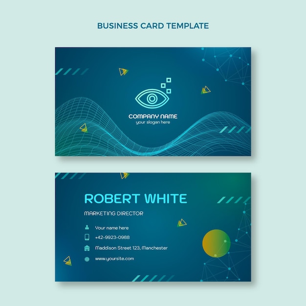 Vector gradient science horizontal business card