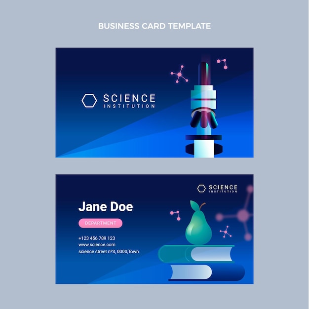 Gradient science horizontal business card