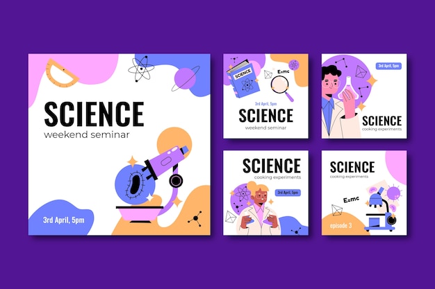 Gradient science instagram post template