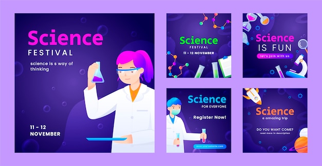 Gradient science instagram posts