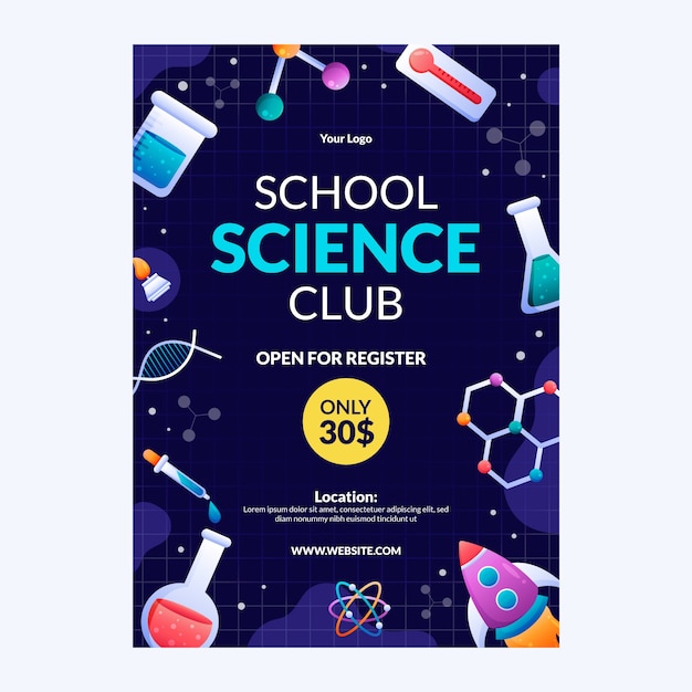 Vector gradient scientific flyer design