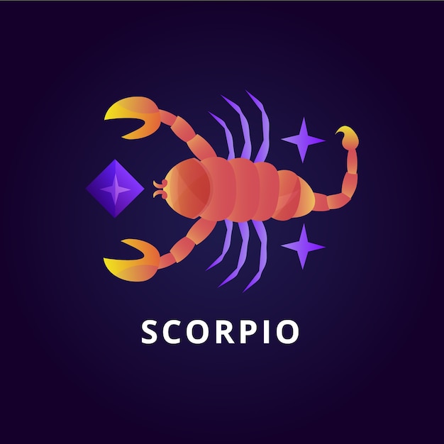 Vector gradient scorpio logo template